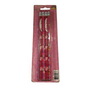 Vintage 2004 Strawberry Shortcake Themed No. 2 Pencils Pack Of 4 Real Wood
